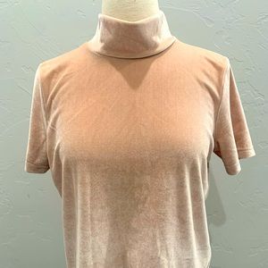 New Madewell Mock Neck Short Sleeve Avalon Pink Size Small